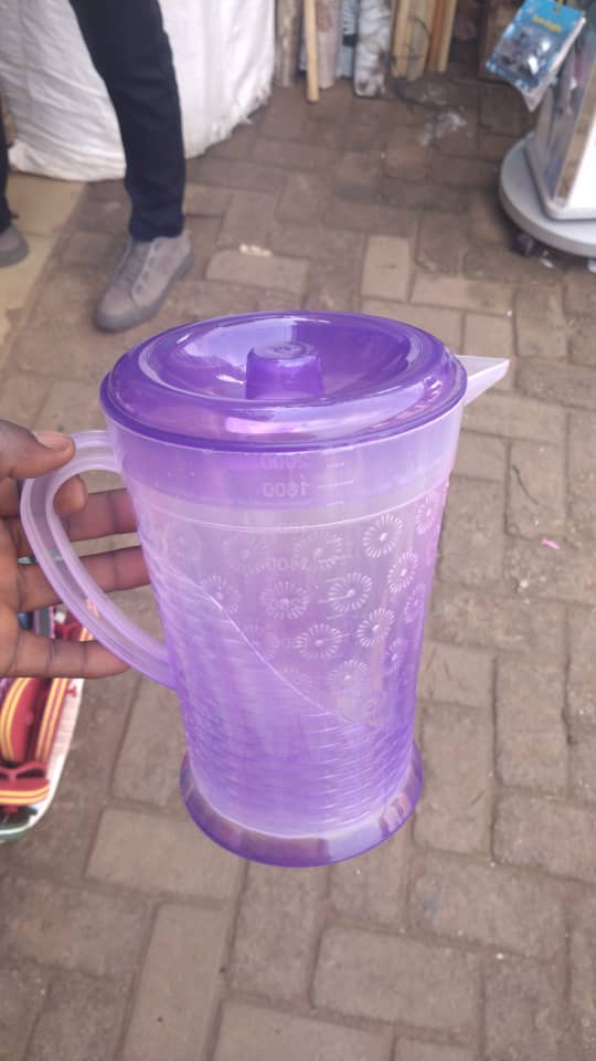 2-liter purple plastic jug