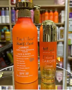 Final Glow Half-Cast Carrot Whitening Cream And Serum Set SPF 50